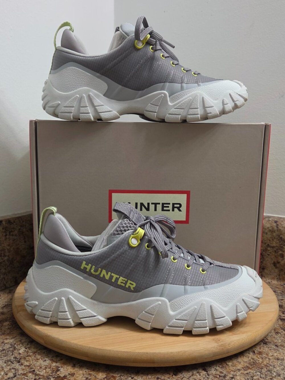Hunter Sara Women Gray Waterproof Sneakers Size 6.5 Worn Once